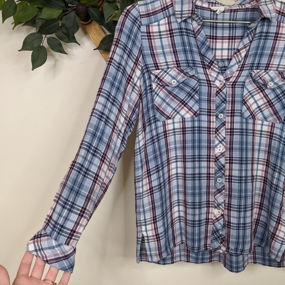 Soft Joie Checkered Plaid Button Up Flannel Shirt - Picture 4 of 9